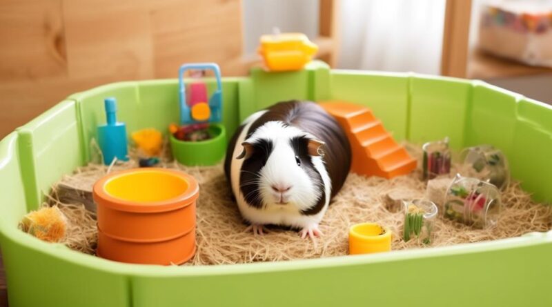 cleaning guinea pig habitats