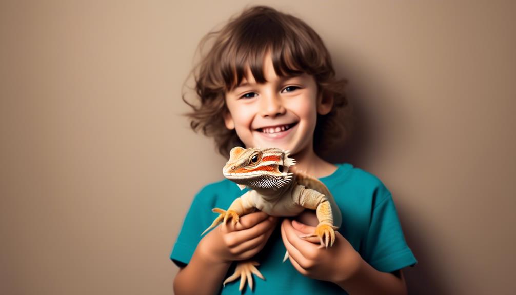 teaching kids to handle bearded dragons