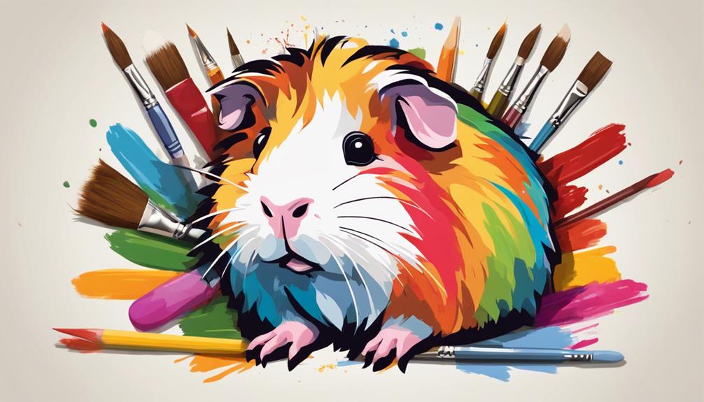 artistic portrayal of guinea pigs