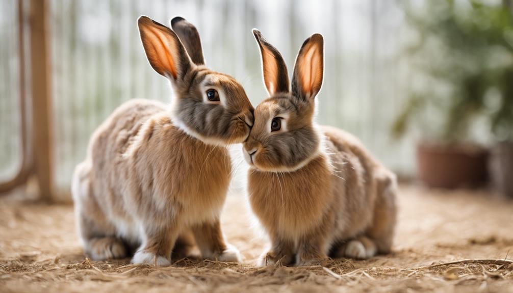 rabbits interacting with peers