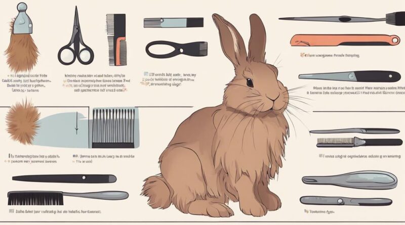 grooming long haired rabbits carefully