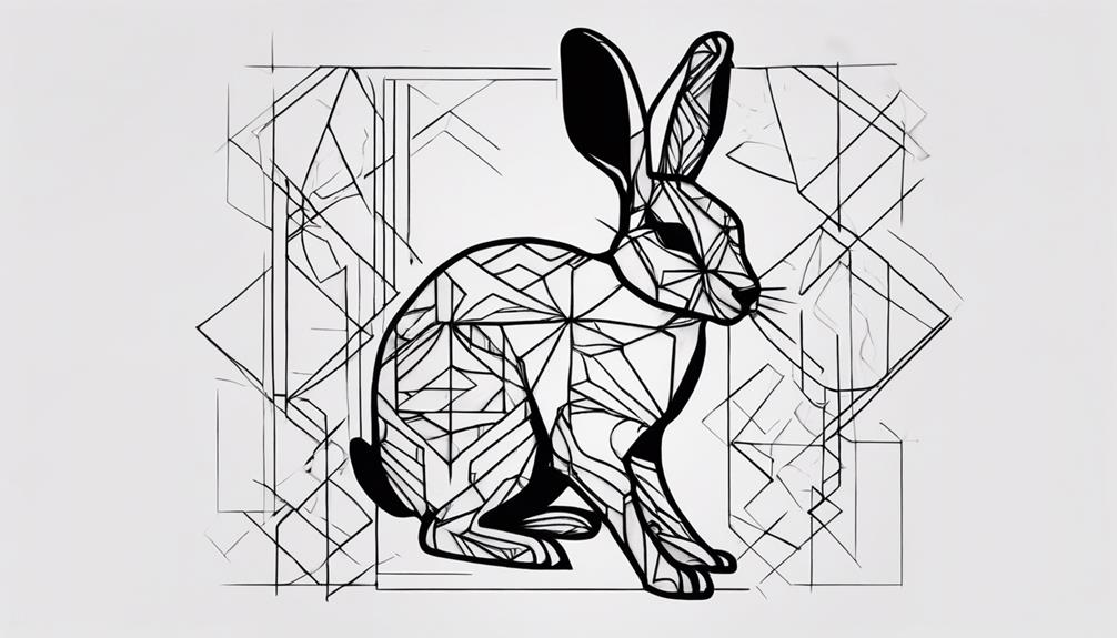 intricate blackwork rabbit design